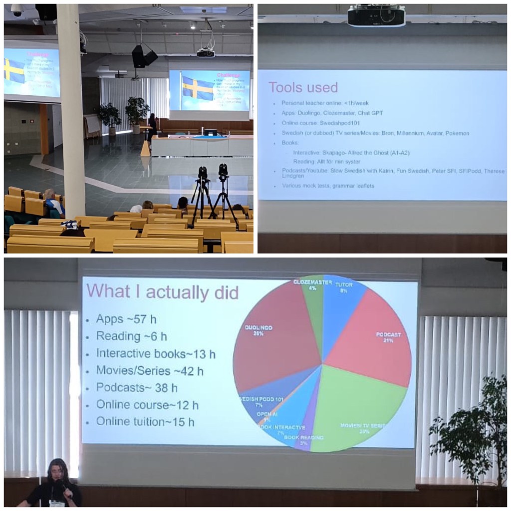Polyglot gathering lecture language challenge Swedish one hour a day