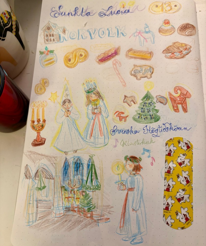 swedish lucia illustration journal