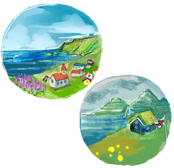 illustration scenery iceland faroe islands
