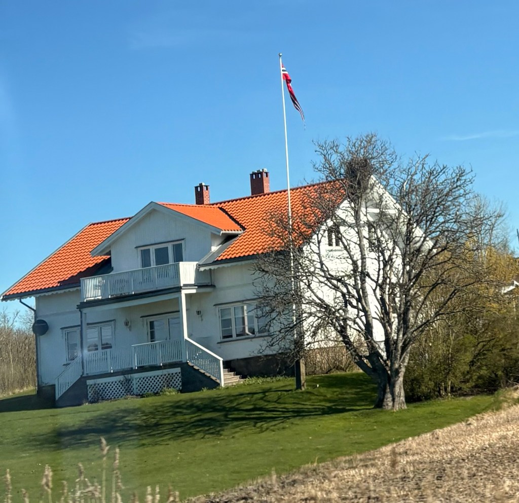 norway house with flag